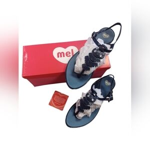 Dreamed By Melissa NWT Owl Navy Blue Jelly Sandals Size 7